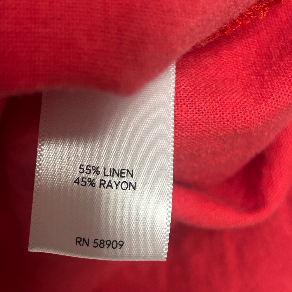 Sleeveless Red Dress 3X ladies linen blend - Picture 6 of 9